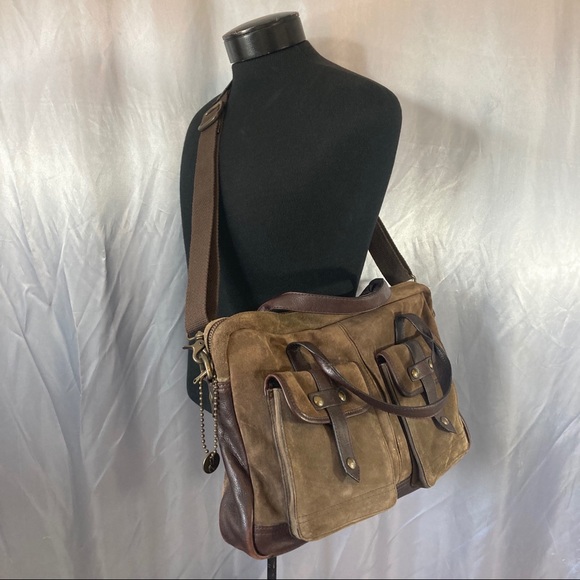 John Varvatos Bags John Varvatos Mens Leather Briefcase Laptop Bag